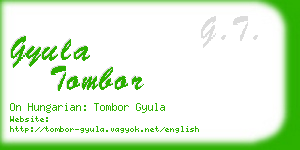 gyula tombor business card